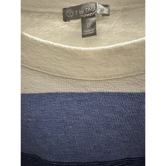 T by Talbots 100% Cotton Blue and White Striped Top Womens Size Medium - Picture 5 of 6